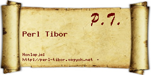 Perl Tibor névjegykártya